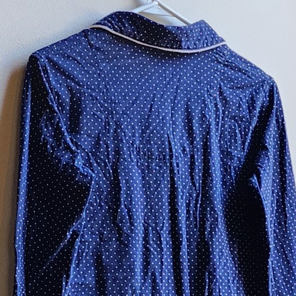 Lauren Ralph Lauren Navy/White Polka Dot Pajama Button Down Shirt Size XS - Picture 12 of 16